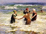 Edward Henry Potthast Canvas Paintings - A Happy Group